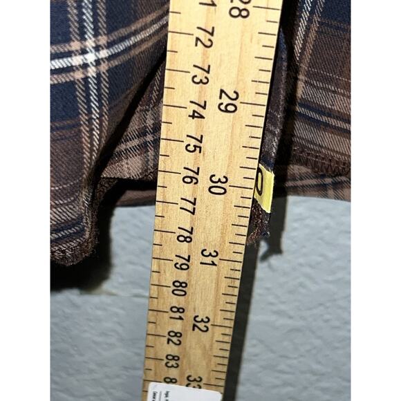 Wrangler Western Shirt Men's M Brown Brushpopper Pearl Snap Thick Canvas - Picture 7 of 9